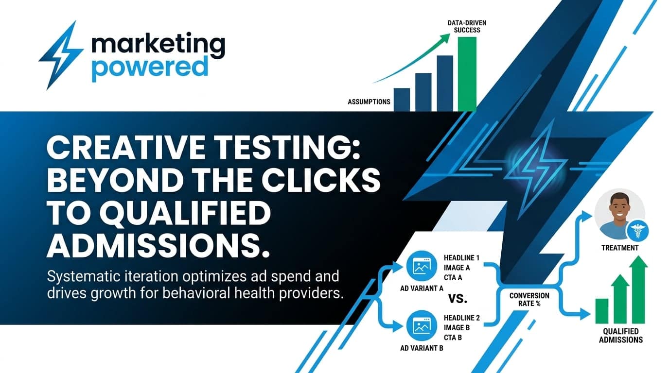 Creative testing beyond the clicks to qualified admissions: systematic iteration that optimizes ad spend for behavioral health providers
