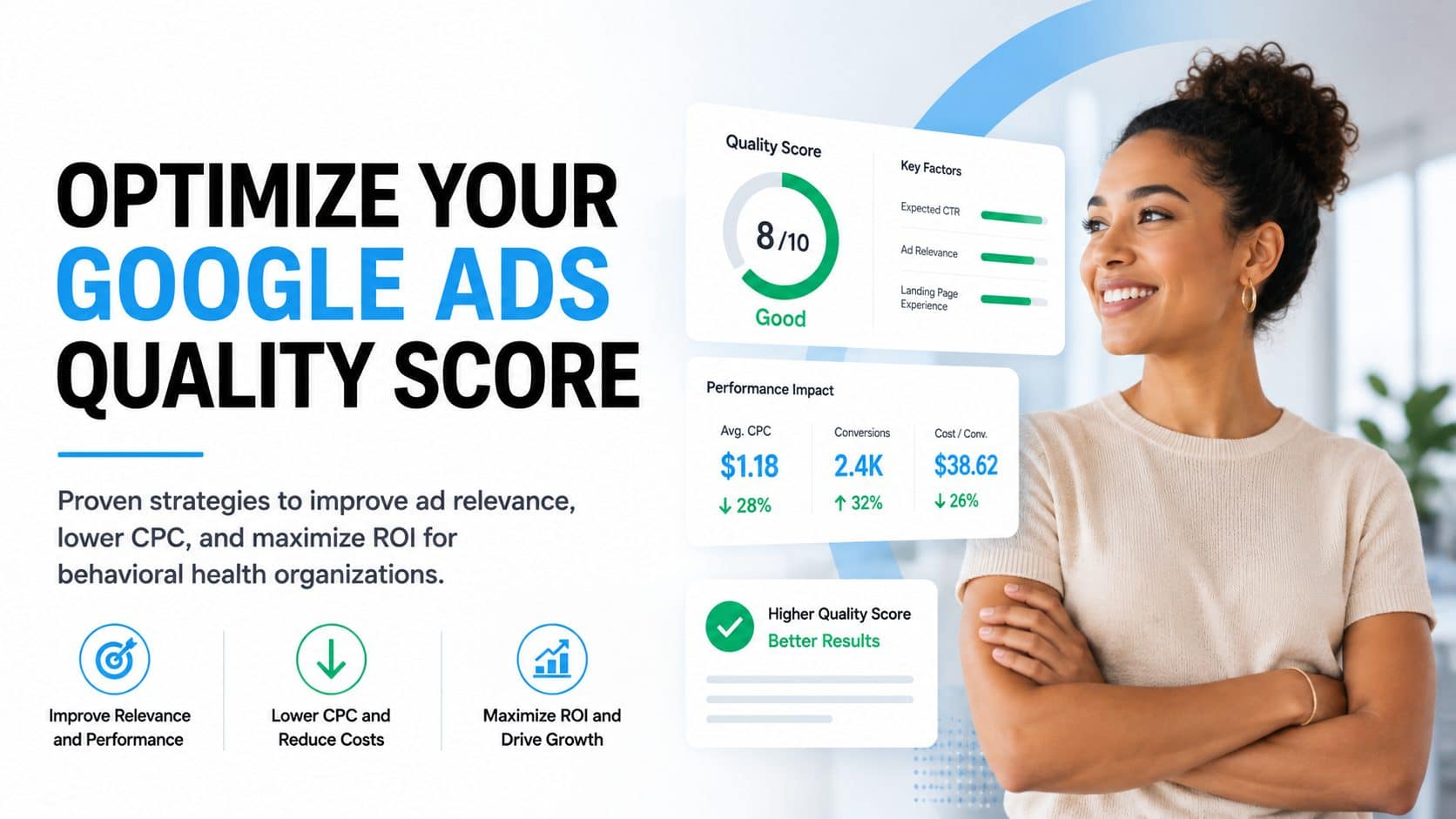 Optimize your Google Ads Quality Score: proven strategies to improve ad relevance, lower CPC, and maximize ROI for behavioral health organizations