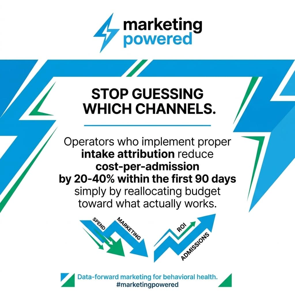 Stop guessing which channels: intake attribution reduces cost-per-admission by 20-40% within the first 90 days