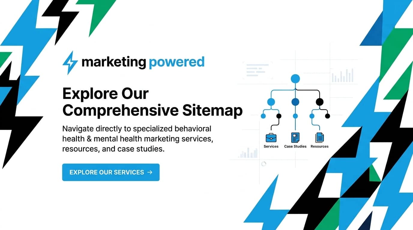 Explore our comprehensive sitemap: navigate directly to specialized behavioral health and mental health marketing services, resources, and case studies