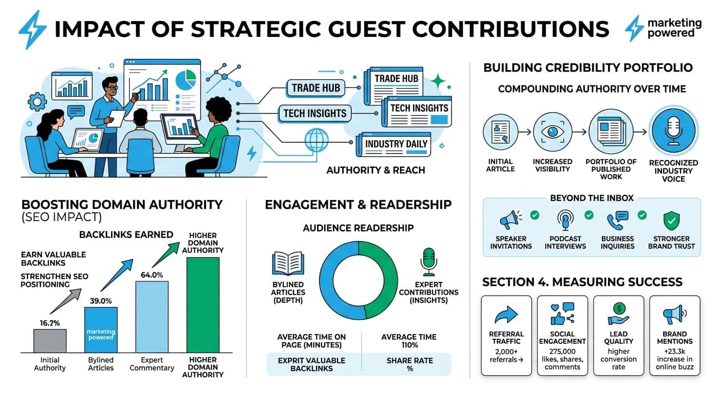 The impact of strategic guest contributions: boosting domain authority, engagement and readership, building a credibility portfolio, and measuring success